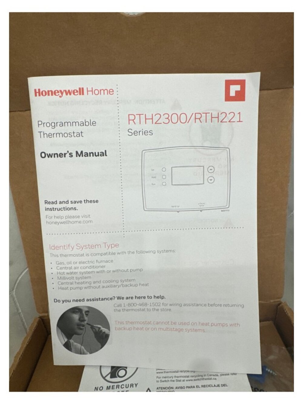 Honeywell Home RTH221B Programmable Thermostat 1 Basic Program RTH221B1039 New - Picture 6 of 6